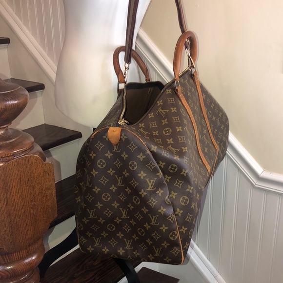 Authentic LOUIS VUITTON KeepAll LV 60 Weekend Shoulder Bag Crossbody Tote Duffle - Picture 3 of 16